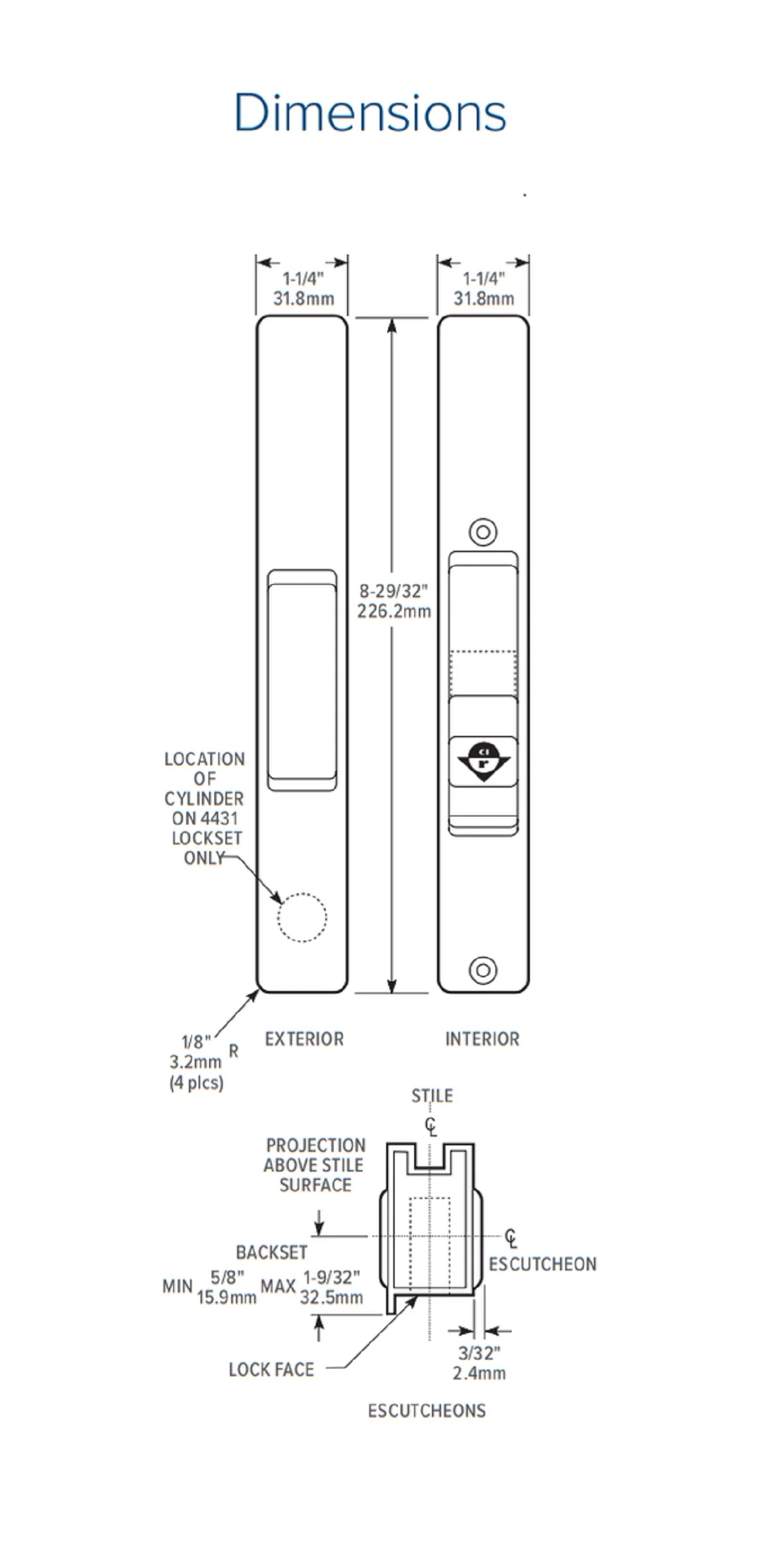 Adams Rite Flush Mount Handle No Mortise Lock, Black (DH-391-B) - Image 4