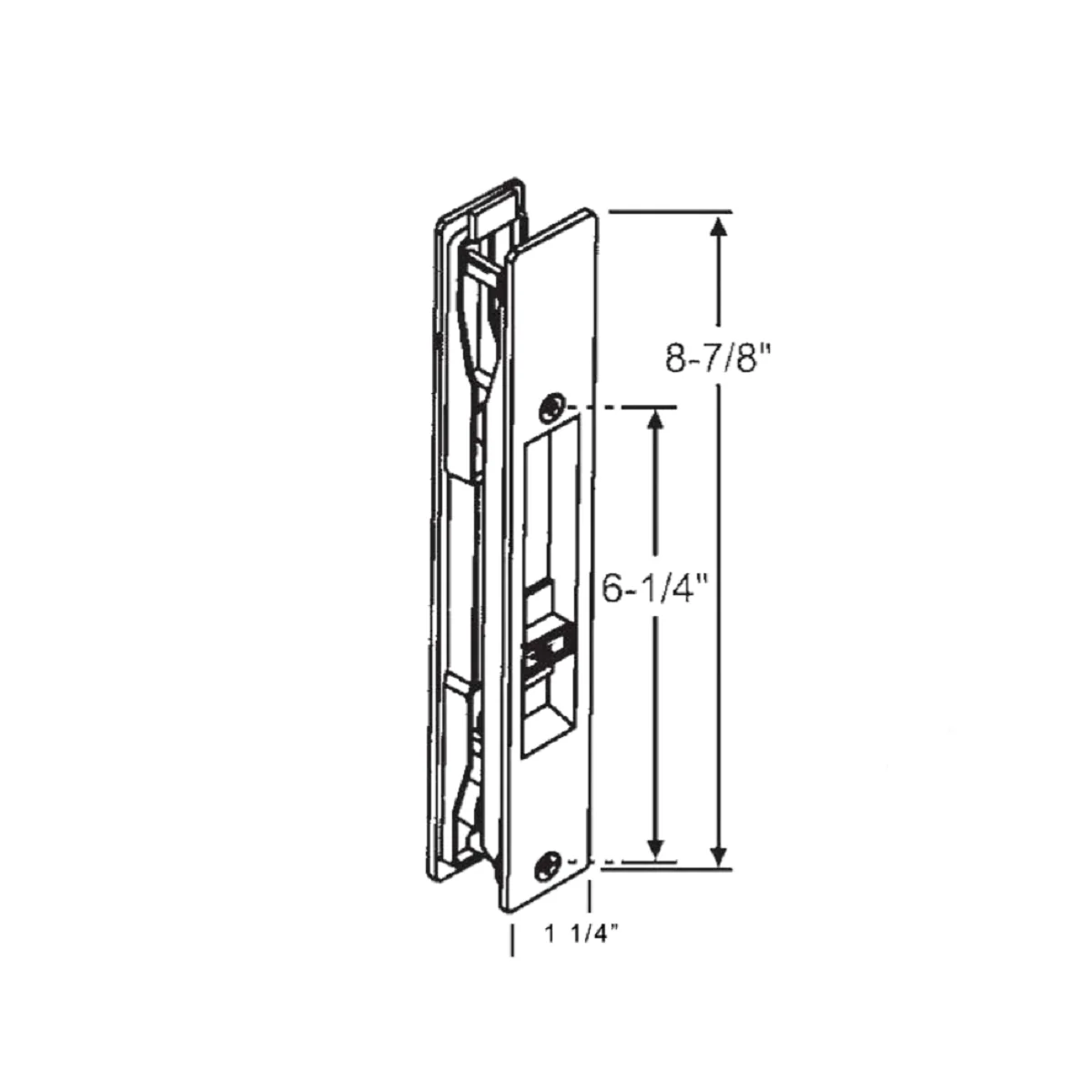Adams Rite Flush Mount Handle No Mortise Lock, Black (DH-391-B) - Image 5