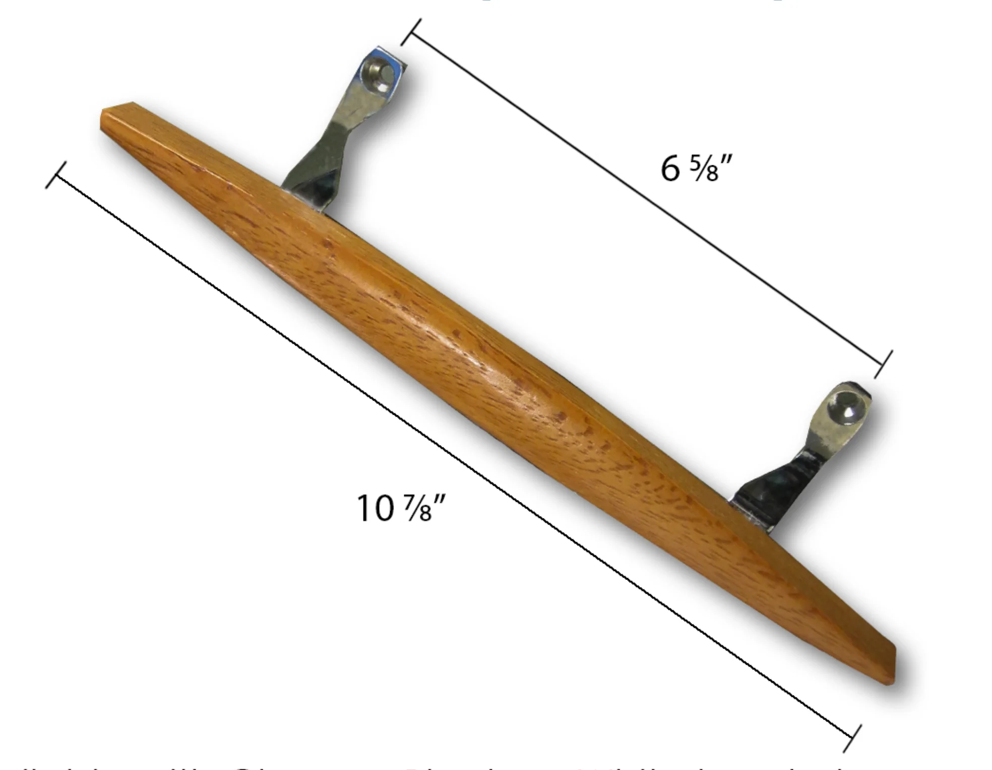 (DH-101-C) Canoe Style Wooden Handle for Sliding Doors, 6-5/8" Hole Space - Chrome - Image 4