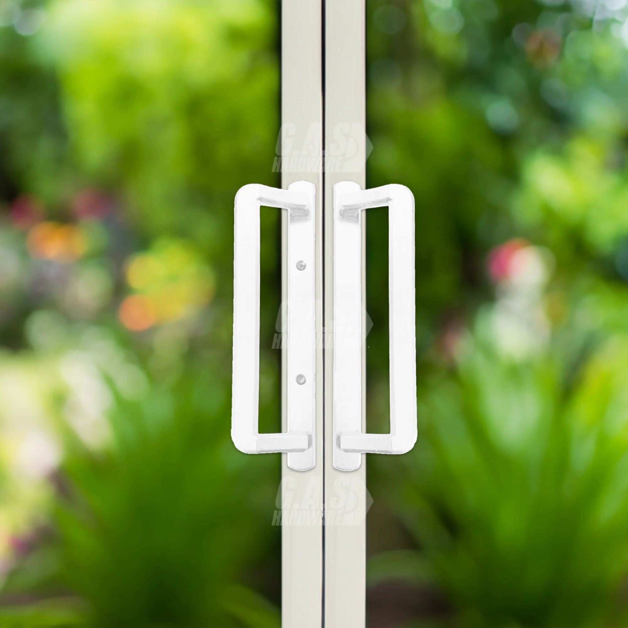 PGT 10" White Sliding Door Handle Set w/ 3-7/8" Hole Spacing (DH-530-W) - Image 7