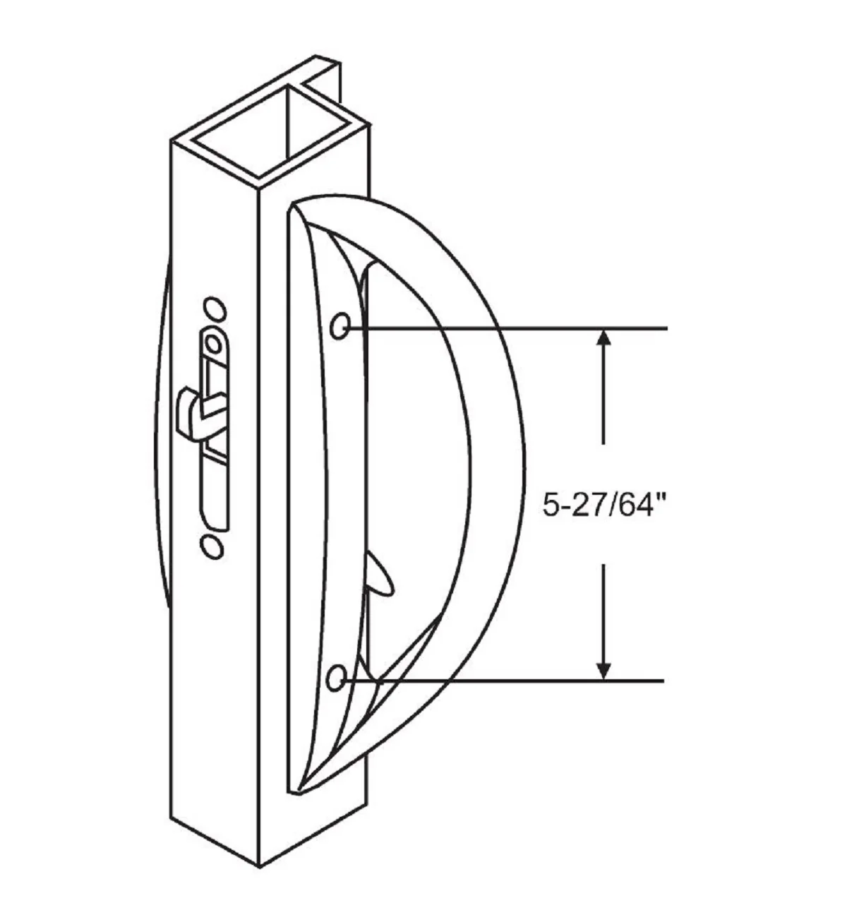 (DH-247) Sliding Door Handle, 5-27/64" Hole Space- White - Image 4